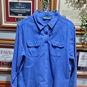 Lovely heather blue, button-down shirt jacket 2XL